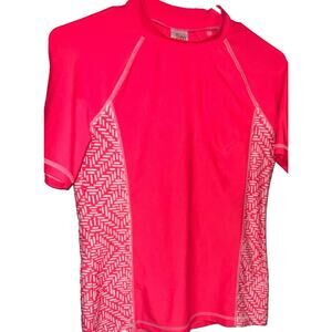 Circo Coral Pink Short Sleeve Swim Sun Shirt-SIZE XL